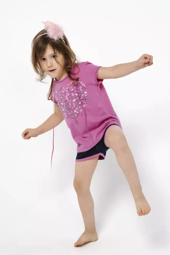 Ontega Pijama pentru fete Italian Fashion - amarant/ albastru închis