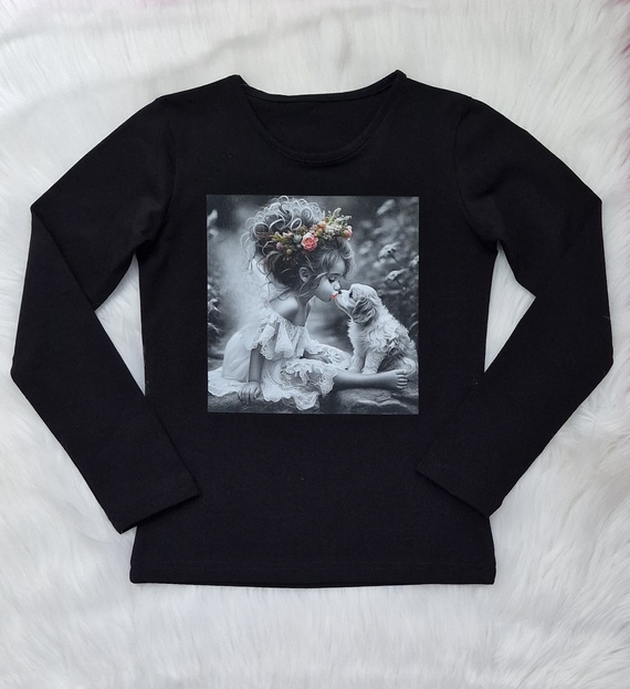 Bluză pentru copii Kiss Bambarillo Neagră - Jersey | Confort și stil