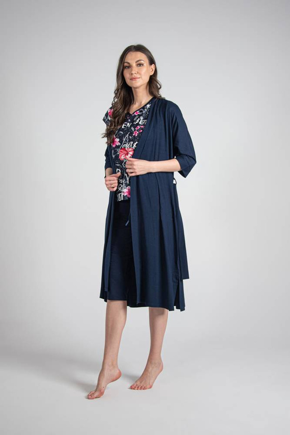 676 Pijama de damă cu talpă Forex - albastru marin