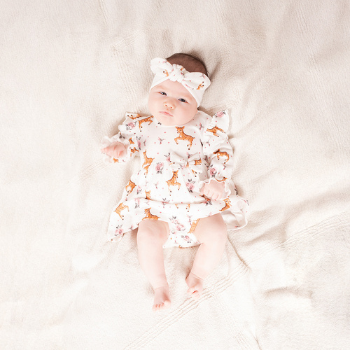 216159 Body Lala – Nicol, bumbac, mâneci lungi, imprimeu bej