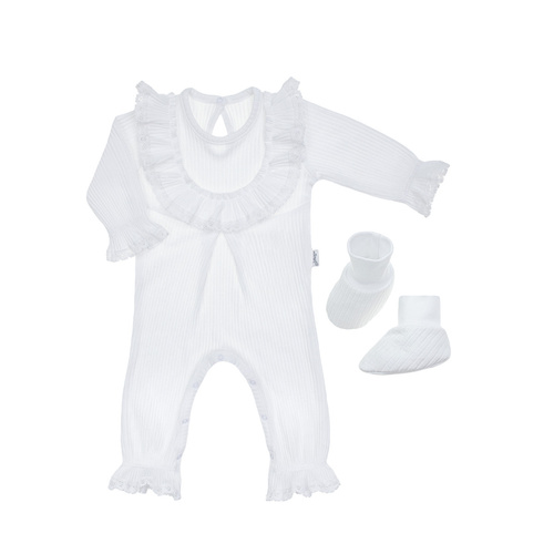 169085 Set clovn și pantofi Nicol - alb