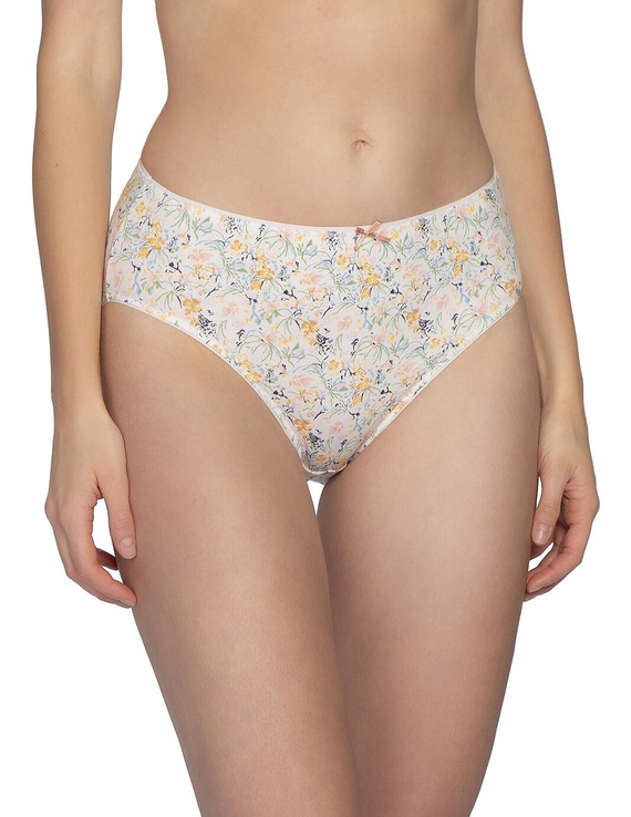 Chiloți L-120 BI-105 Lama din bumbac, chiloți damă bikini, set 3 bucăți, cu model floral