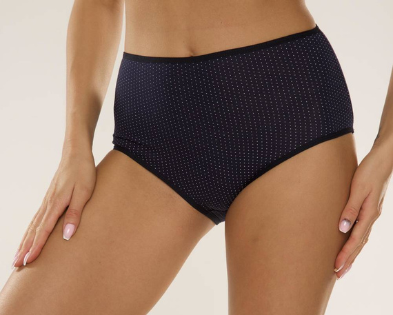 018 Sara De lafense chiloți cu talie înaltă - albastru marin cu buline