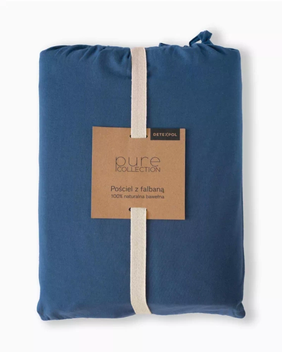 Pure 23 Lenjerie de pat din bumbac monocolor Detexpol denim