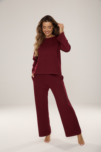 886 Butter Trening pentru femei de la De Lafense - îmbrăcăminte de casă în tricot 'butter', burgundy