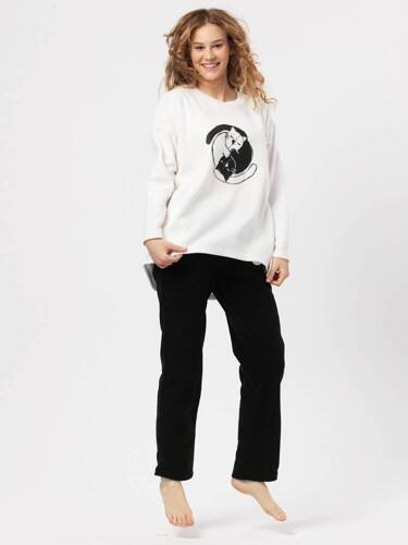 LHS 922 Soft Key pijamale dama ecru negru