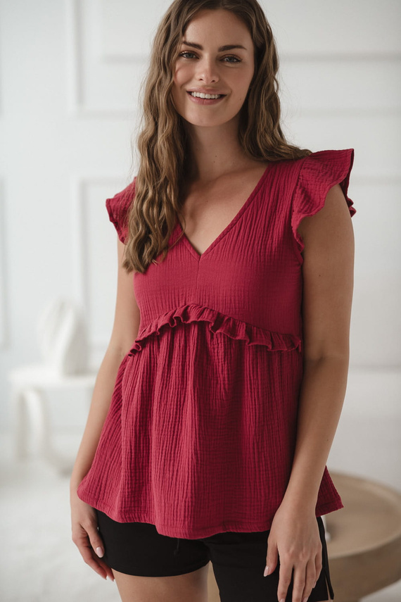 Bluza de maternitate si alaptare Milky Butterfly - confort si stil Milk&Love raspberry