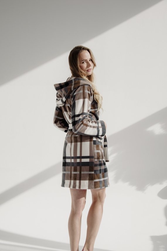 031 De Lafense pătură halat de baie - cald fleece doamnelor dressing rochie Super Cozy, maro