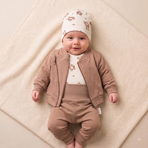 227273 Nicol BENEK Bluza băieți ramonescă maro bumbac cu fermoar