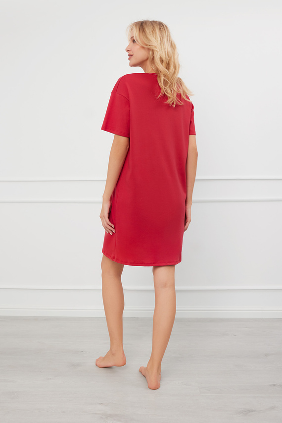 Evora cămașă de noapte cu mânecă scurtă Italian Fashion- roșu 