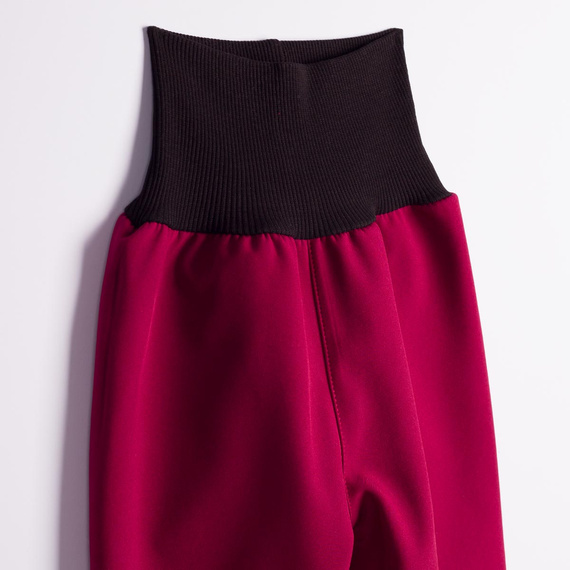 Nicol Pantaloni softshell copii 229051 polar talie înaltă cu manșete bordo