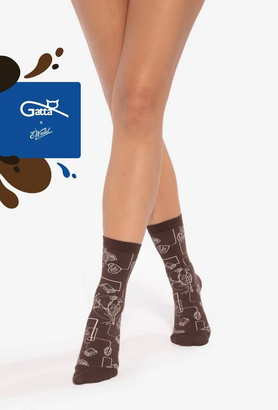 U04.WED Șosete unisex Gatta Wedel - dark choco 04/12E