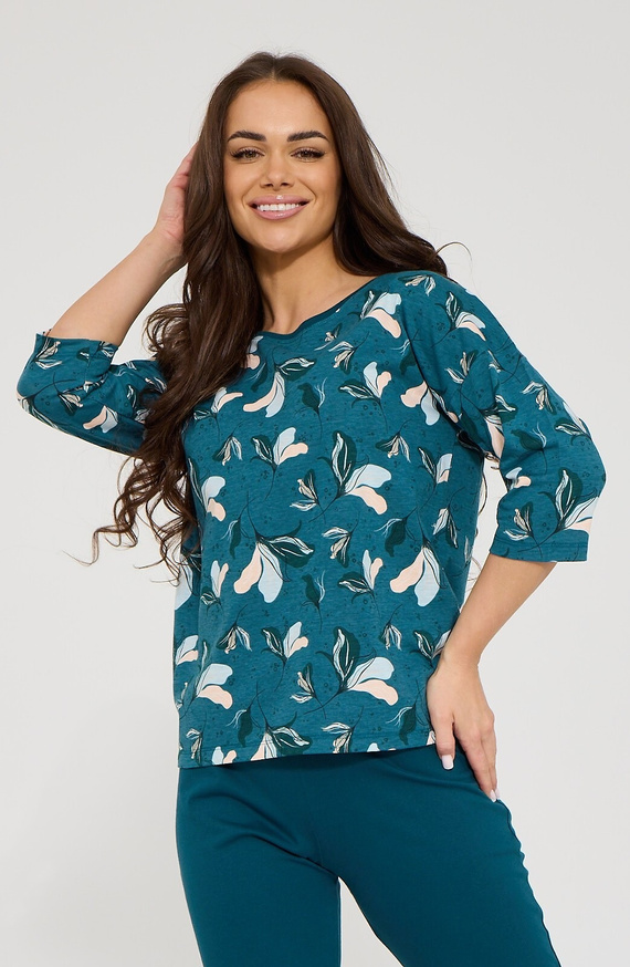 Pijamale damă Cornette Greta 147/508 100% bumbac mânecă 3/4 pantaloni 7/8
