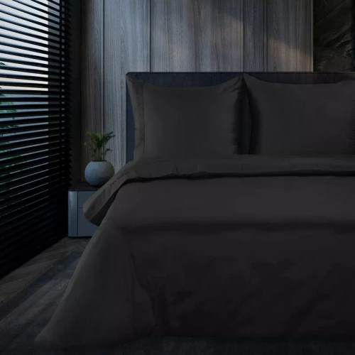 1B Elegant Lenjerie de pat din satin Eva Minge Europerdele negru | Macosatin 100% bumbac