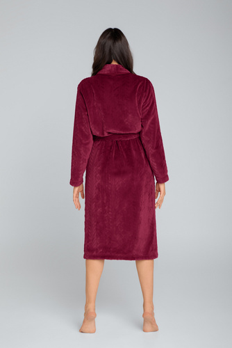 Halat din fleece pentru femei Bona Italian Fashion - maro 