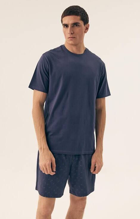 42601 Shore Pijamale pentru bărbați Core Henderson - albastru oțel