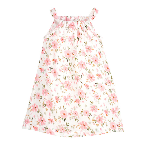 Rochie cu bretele de muselina Pinocchio ecru cu flori cu imprimeu cu flori