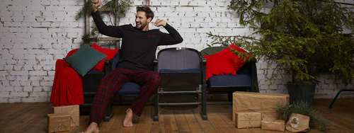 Pijama pentru bărbați Zeman Italian Fashion - negru/print