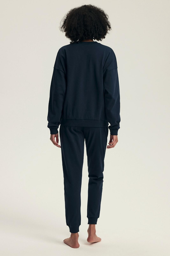 Pijamale pentru femei Henderson 43705 Delancy, bleumarin - bumbac, mâneci lungi, confortabile și elegante