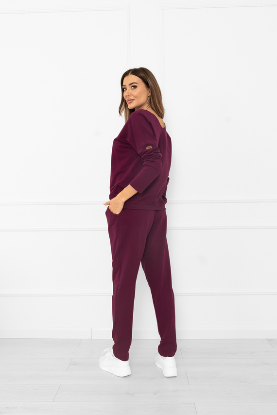 Set trening pentru femei Karina Italian Fashion burgundy - bumbac, confortabil