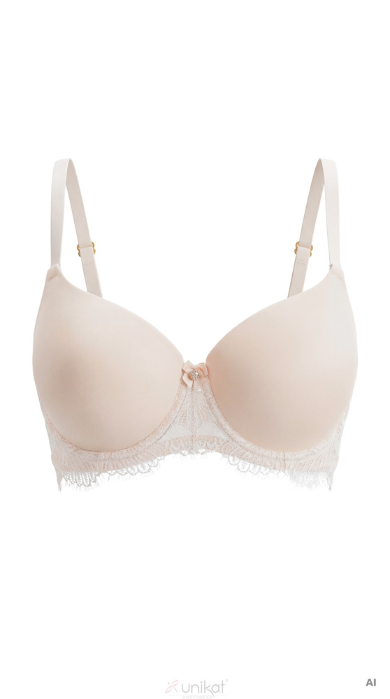 Unikat Zelia Full Cup sutien cu balene, bej, neted cu dantelă