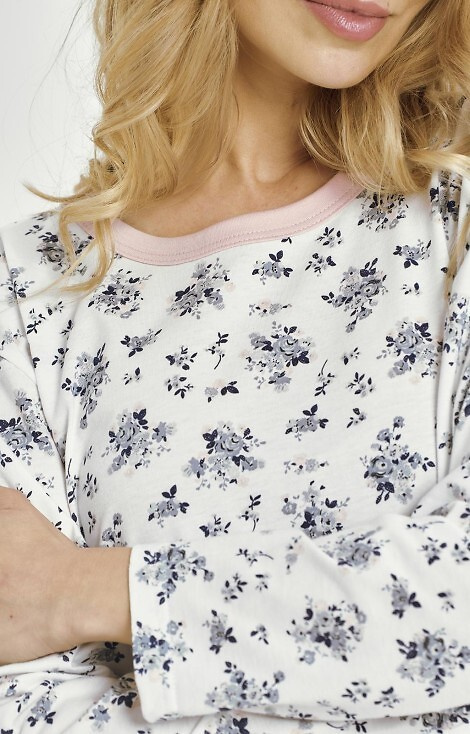 3452 Cămașă damă Martina Taro – bumbac, model floral, mâneci lungi