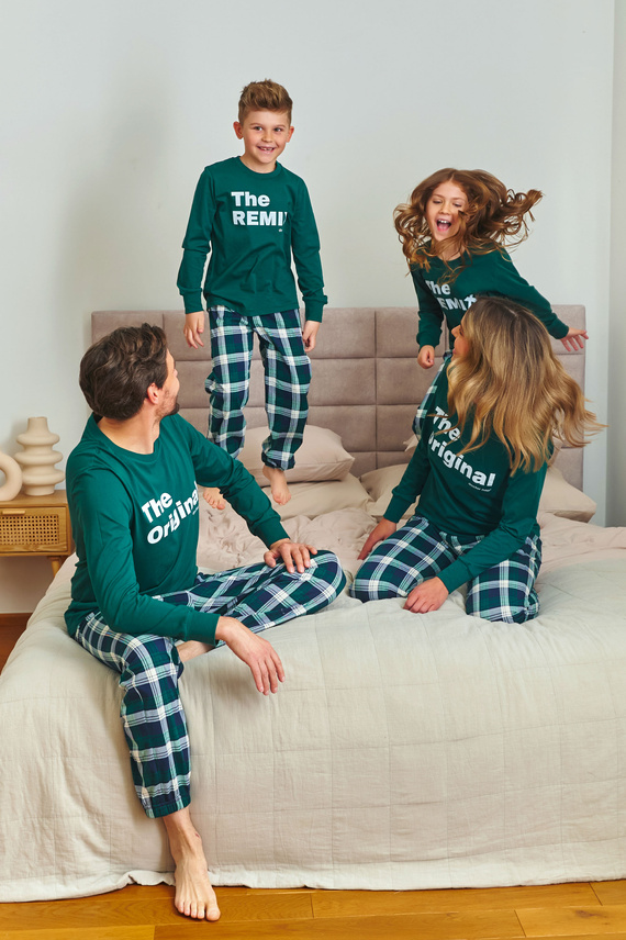 Doctor Nap 7342 – Pijamale unisex pentru copii „The Remix” | Colecție de familie, producție poloneză - bleumarin