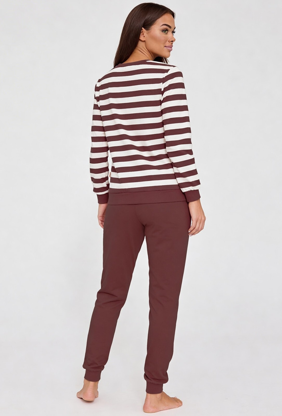 Pijama damă Cornette Molly 635/475 maro ciocolatiu – 100% bumbac