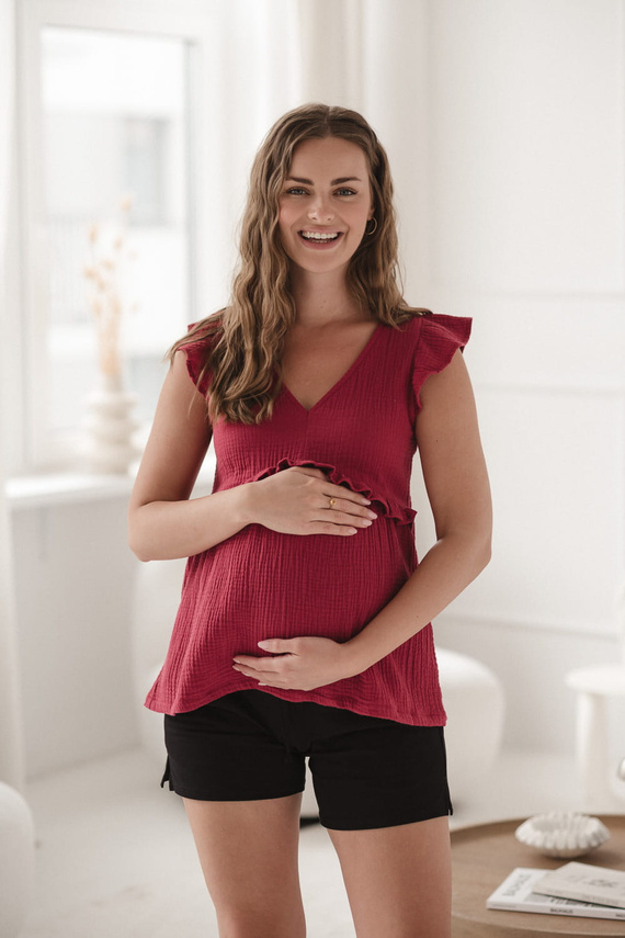 Bluza de maternitate si alaptare Milky Butterfly - confort si stil Milk&Love raspberry