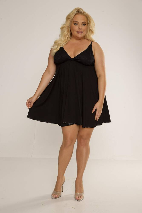 713 Cloche Forex cămașă de noapte - negru