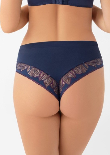 K 972 Astrid Brasilian chiloți Gorsenia - albastru marin cu dantelă și tul