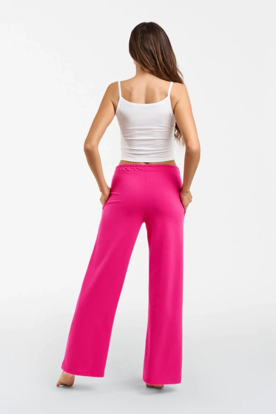 Alta Pantaloni de damă Italian Fashion - fucsia