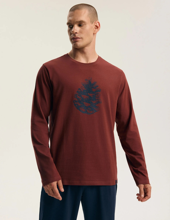 Henderson Core Fall 45494 Pijamale bărbați lungi 100% bumbac Maroon