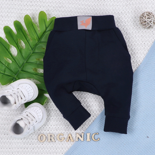 ABN-5393 Pantaloni de trening din bumbac organic Fun Origami Nini, bleumarin