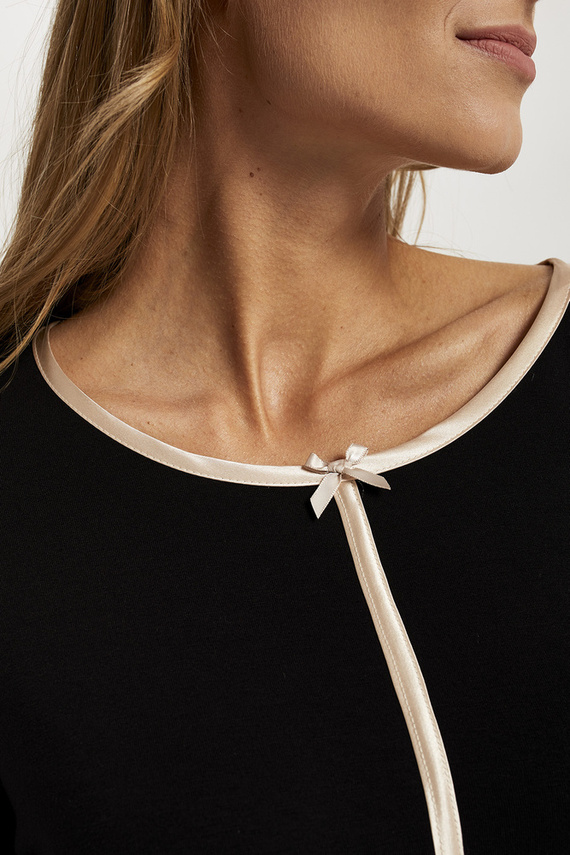 Guyana Ladies' Pyjamas mânecă lungă, pantaloni lungi Italian Fashion - negru/print