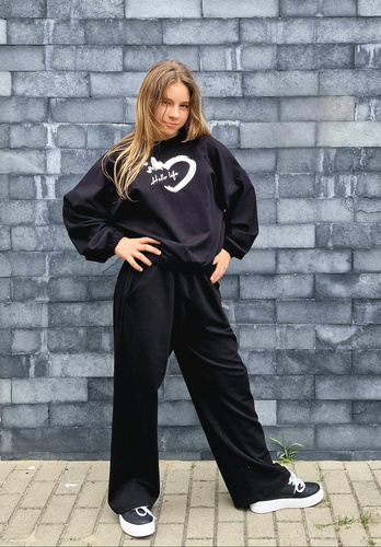 Gaja Hanorac copii Bambarillo negru | Hanorac din bumbac elastic