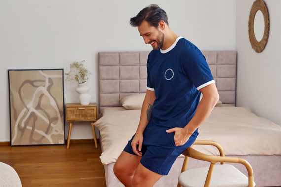 7218 Pijamale pentru bărbați Doctor Nap - bleumarin