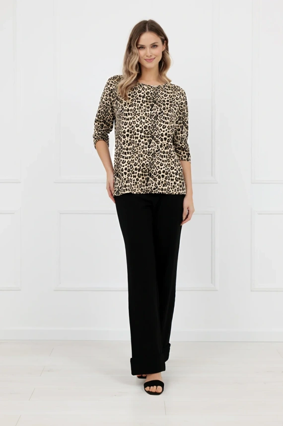 Bluză damă Kenia Italian Fashion imprimeu leopard mânecă 3/4