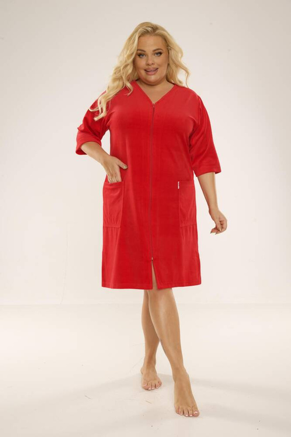 431 Velour Forex Rochie de toaletă pentru femei - roșu