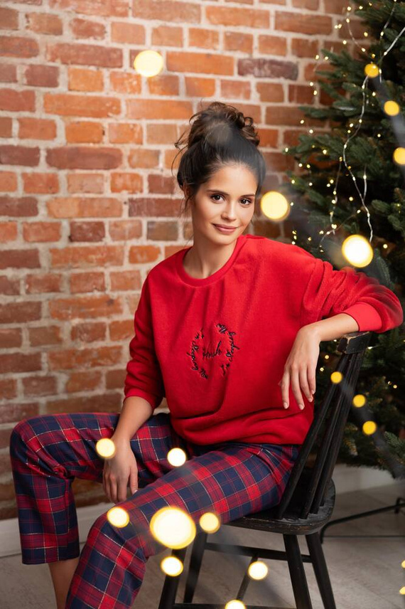 Pijamale pentru femei Cordelia Sensis - Bleumarin-Roșu