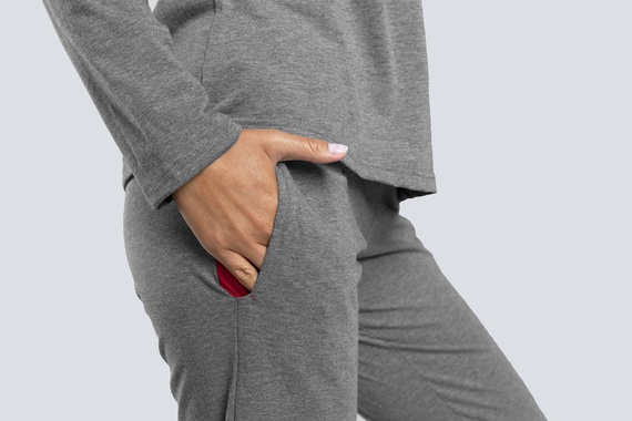 Accent Femeii pijamale lungime. mânecă, lungime. pantaloni Italian Fashion - melange închis