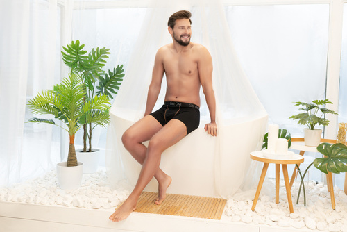 Boxeri bărbați Fluo Italian Fashion - negru/portocaliu fluo