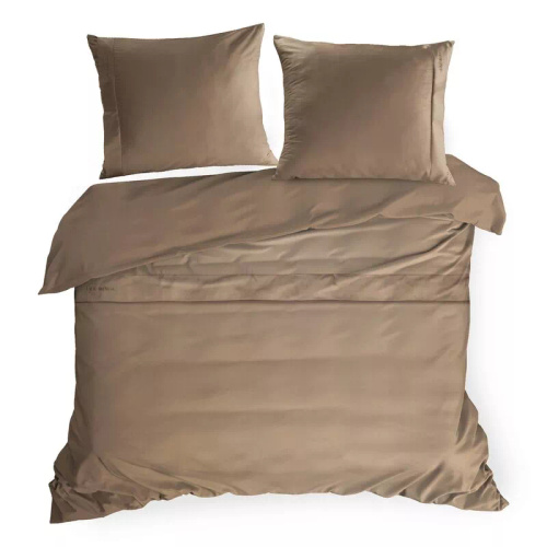 1E Lenjerie de pat Elegant Satin Eva Minge Euro perdele maro deschis | Macosatin 100% bumbac