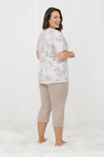 Pijama damă Empiria Italian Fashion bumbac mânecă scurtă pantaloni 3/4