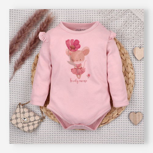 Body Nini 100% Little Mouse bumbac organic, fabricat în Polonia