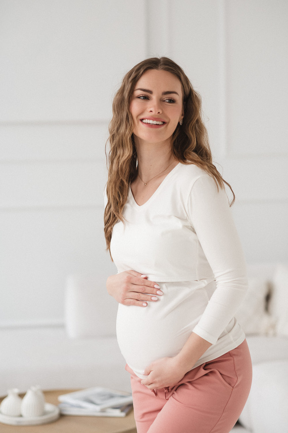 Milk&Love Milk Shirt bluză gravide și alăptare 7/8 white