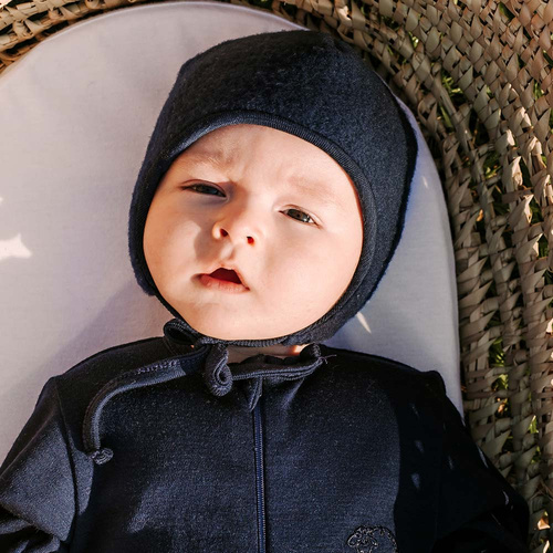 Căciulă pentru bebeluși Merino Eevi Bleumarin – 100% Lână Merino, Termoreglare