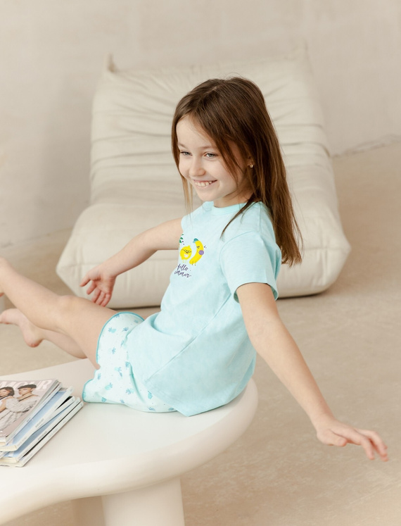 3385 Sweety Pijamale pentru fete Taro turcoaz