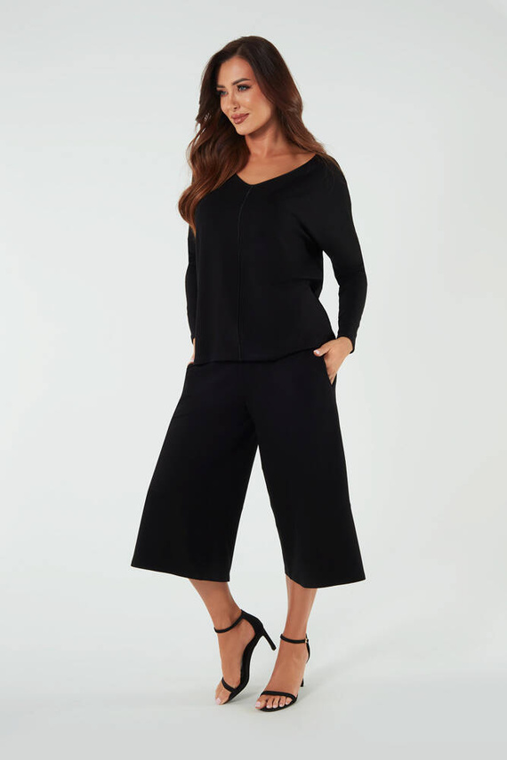 Soler Culottes pentru femei 7/8 Italian Fashion - negru