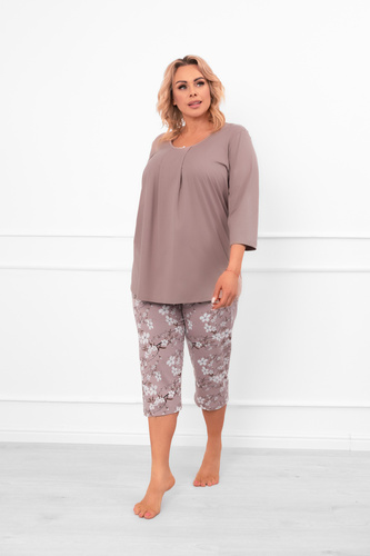 Pijama de damă Oszima - mânecă 3/4 și pantaloni, bumbac Italian Fashion  